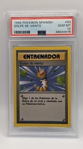 1999 Pokemon Spanish Base Set "Golpe de Viento" Gust of Wind 84/102 PSA 10 GM MT - Picture 1 of 2