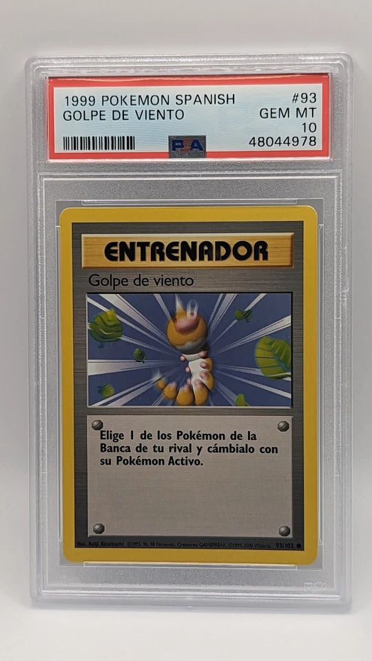 1999 Pokemon Spanish Base Set "Golpe de Viento" Gust of Wind 84/102 PSA 10 GM MT - Image 1 of 2