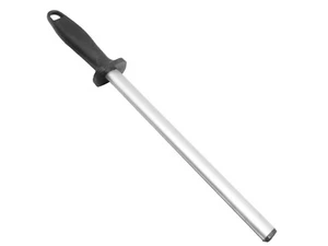 10 inch Diamond Knife Sharpening Steel Honing Rod Oval Stick Kitchen Sharpener.. - Picture 1 of 6
