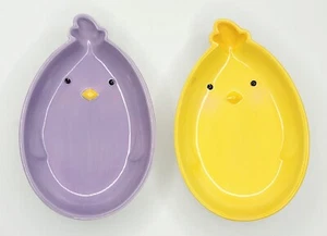 RUSS BERRIE Co OSTERN Chics LILA GELB Süßigkeiten Schalen Pastell TELLER 4" x 5,75"  - Bild 1 von 24