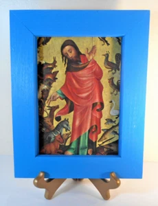 Jesus-Creation of Animals-Master Bertram-Art Print-wood Frame-religious- w Easel - Picture 1 of 6