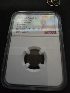 1660-66 Poland 1S Schilling Lithuanian Type Jan II Kazimierz NGC - Picture 1 of 2