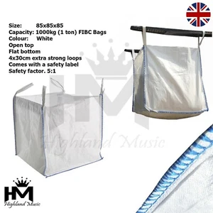 20X Bolsas de Jardín 1 Tonelada FIBC Bolsa a Granel - Constructor Bolsa de Residuos/1000 KG - 85 x 85 x 85 - Imagen 1 de 1