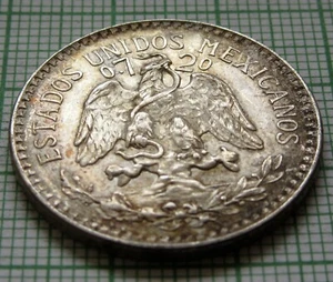 MEXICO 1937 M 50 CENTAVOS 0.720 Silver km# 447 UNC Lustre Patina - Picture 1 of 6