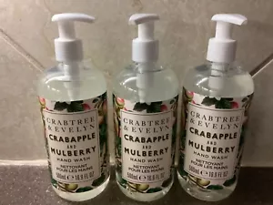 Crabtree & Evelyn CRABAPPLE & MULBERRY Hand Wash (3) 16.9 oz x3 SOAP +Pump RARE - Picture 1 of 2