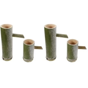 Set of 2 Aquariumdekoration Aus Bambus Brunnen Solar- Teich - Bild 1 von 12