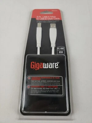 Gigaware 6ft. USB-A Male to USB-B Male Cable 2603259 Brand New - Image 1 of 4
