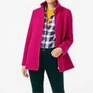 J. Crew Pink Wool Stadium Cloth Village Coat Jacket Women 6 Small Medium Pea Ove - Picture 1 of 8