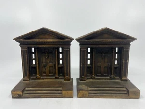 Bradley & Hubbard “Stairs Cross Door” Antique Cast Bronze/Iron Bookends – Rare - Picture 1 of 9