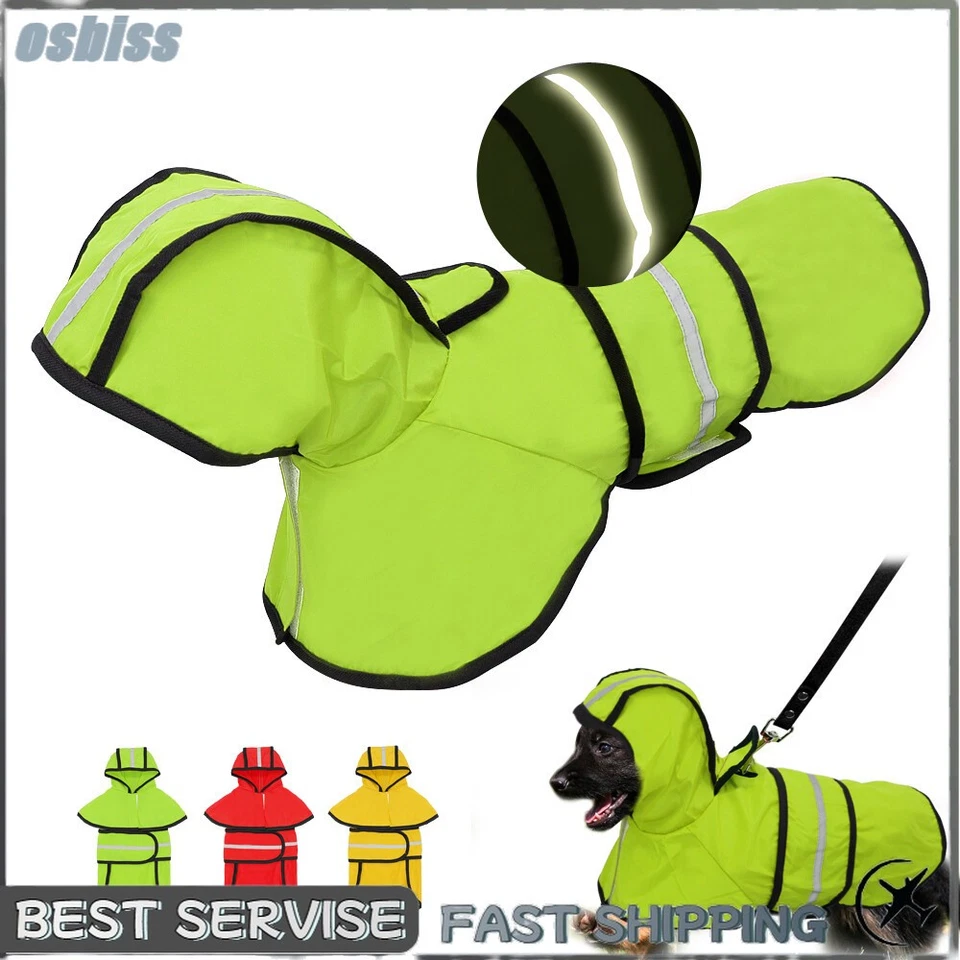Pet Rainwear Hooded Coat Clothes Small/Medium Dog Raincoat Waterproof Reflective - Image 1 of 4