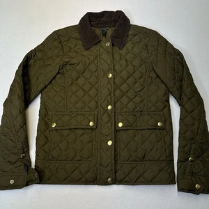 J. Chaqueta acolchada con cuello de pana Crew para mujer XXS verde - Imagen 1 de 17