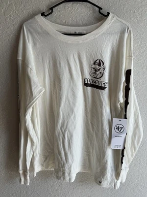 Women’s Medium Georgia Bulldogs ‘47 BRAND Cream Long Sleeve T-Shirt 🔥 NWT - Image 1 of 4