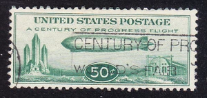 US Scott C18 old 50c "Baby Zepp" Zeppelin air mail stamp U/VF CV $50 - Picture 1 of 1