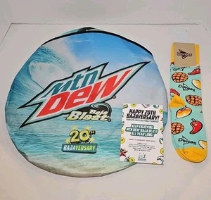 Mountain Dew Rare Merch Baja Blast Car Sun Shade & Doritos Socks NEW - Picture 1 of 1