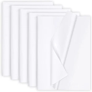 100 Sheets 20"x14" White Wrapping Tissue Paper Bulk for Gift Bags WHITE - Picture 1 of 6