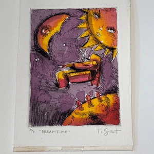 T. Scot Halpin arte original pintura prueba artista M/P Dreamtime firmado - Imagen 1 de 7