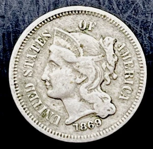 1869 3CN Three Cent Nickel VF - 24127 - Picture 1 of 2
