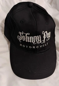 JOHNNY PAG Motorcycle Embroidered Biker Trucker Hat, Black, NEW - Picture 1 of 4