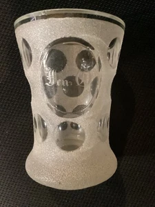 Antikes böhmisches tschechisches dickes Klarglas & Frostglas Lendl Nachlass 4,5 Zoll hoch - Bild 1 von 11