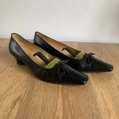 Russell & Bromley Womens Leather Kitten Heels Bow Classic Black Sz UK 6.5 EU39.5 - Image 1 of 4