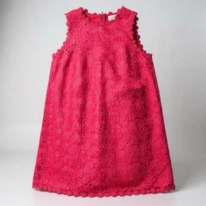Kate Spade Eyelet Dress Sz 12 Lace Sleeveless Floral Shift Sheath Hot Pink - Picture 1 of 11
