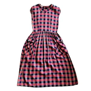 Retro maybe vintage dark/light academia cute librarian dress purple red gray M - Picture 1 of 9