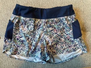 Athleta Girl Blue/Green/Pink/White Patterened Shorts Medium 8/10 - Picture 1 of 3