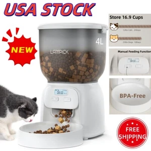 Automatic Pet Feeder  4L Cat Dog Food Dispenser for Dry Food Removable Timed NEW - Picture 1 of 7