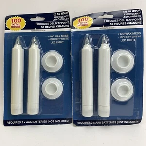 LUMINESSENCE LED FLAMELESS EMERGENCY CANDLES / 2 PACKS OF 2 EACH / 4 TOTAL NEW - Picture 1 of 2
