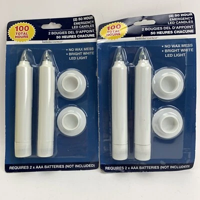 LUMINESSENCE LED FLAMELESS EMERGENCY CANDLES / 2 PACKS OF 2 EACH / 4 TOTAL NEW - Image 1 of 2