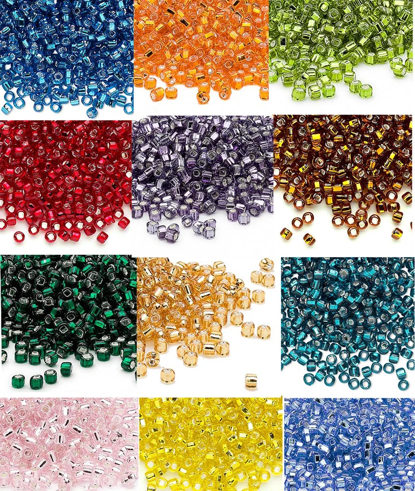 200 cuentas espaciadoras de vidrio Matsuno 6/0 forradas en plata buena calidad Foto 1 de 1