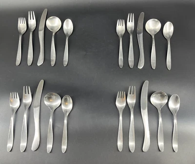 Servicio de cubiertos Lauffer DESIGN 1 acero inoxidable satinado esmerilado 20 piezas para 4 Alemania Foto 1 de 4