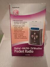 Radio Shack 12-470 Pocket Radio Digital AM/FM WEATHER TV Audio Radio BRAND NEW