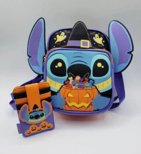 Loungefly Disney Lilo and Stitch Glow Halloween Candy Passport Bag Cardholder - Picture 1 of 8