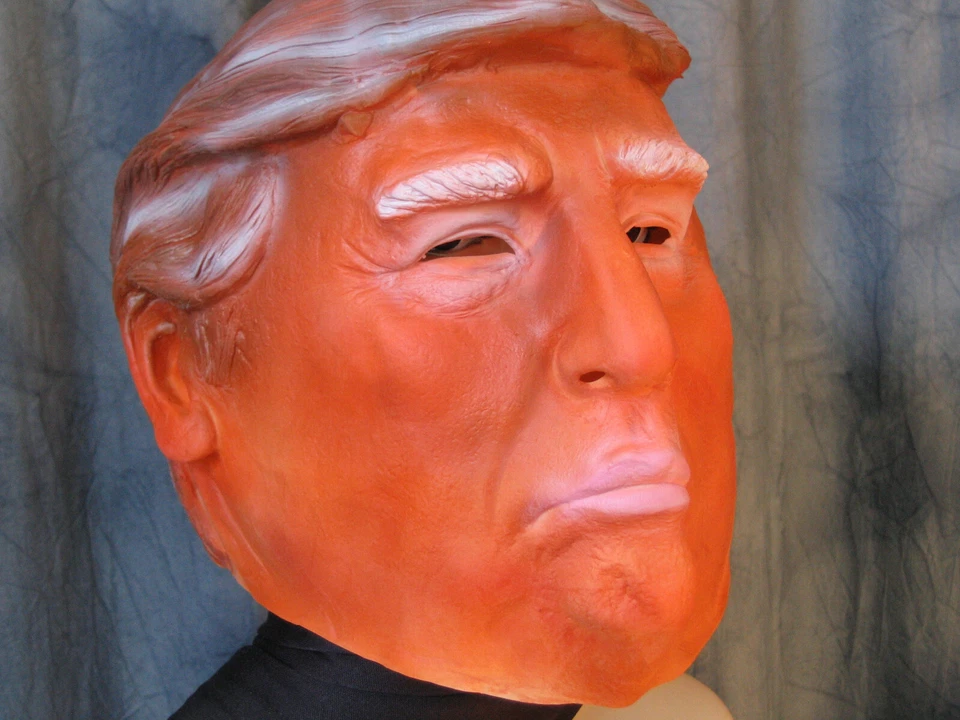 DONALD TRUMP MASKE, CELEBRITY Mr PRESIDENT männliche Latex Promi Maske angry ROT - Bild 1 von 4