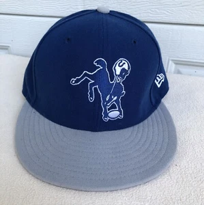 Indianapolis Colts NFL New Era 59FIFTY Throwback Logo Blue Silver Sz 6 7/8” Nice - Picture 1 of 5