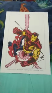Editions Semic France 1995 Art Print Iron Man Spider Bob Layton Guice 1989 - Picture 1 of 2