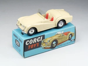 CORGI TOYS - 301 - Triumph TR2 Sports Car - Cream - In Box - Picture 1 of 11