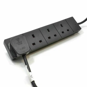1 m 4 vitesses NOIR rallonge Lead Way UK 13A prise de fuite alimentation secteur - Photo 1/4