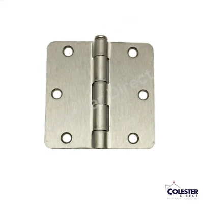 Bisagra de puerta interior de níquel satinado de 3,5" con radio de esquina de 1/4" de 3 1/2 pulgadas Foto 1 de 2