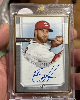 2017 TOPPS TRANSCENDENT AUTO BRYCE HARPER NATIONALS HOLDING BAT - Image 1 of 2