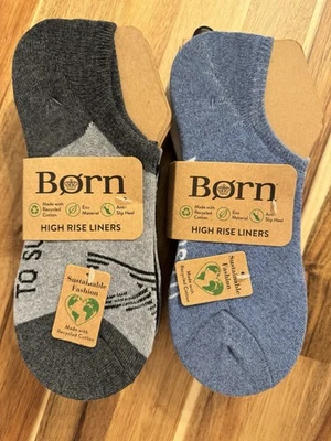 Лот из 12 новый с Ярлыками Born высоты вкладыши серый синий переработанный хлопок смесь носки 6-10 - Изображение 1 из 4