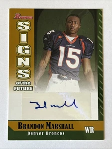 2006 Bowman /50 Gold Signs of the Future AUTO Brandon Marshall Denver Broncos RC - Picture 1 of 3