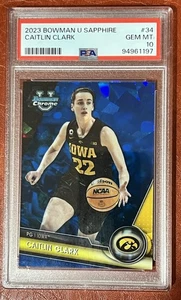 Caitlin Clark PSA 10 Rookie RC 2023 Bowman U cromo zafiro refractor #34 - Imagen 1 de 2
