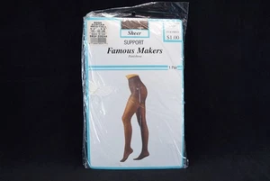 1 paio di collant Famous Makers supporto trasparente Med/Tall 100-165 libbre abbronzatura - Foto 1 di 4