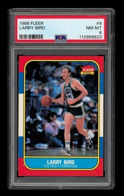 Fleer Set-Break #9 1986-87 Larry Bird PSA 8 casi nuevo-como nuevo Foto 1 de 3