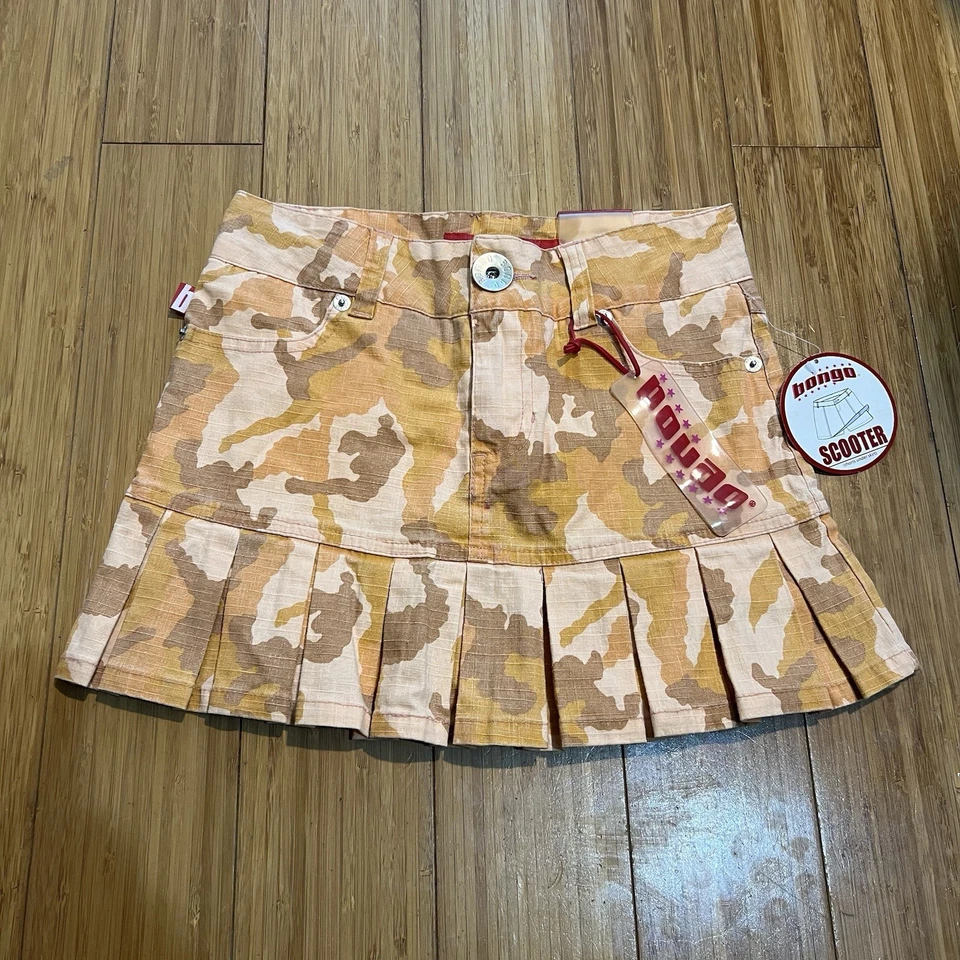 Falda Y2K Bongo Naranja Camuflada Scooter Skort Dobladillo Plisado Niñas Talla 7 Nueva con Etiquetas Foto 1 de 4