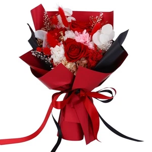 Forever Roses Bouquet - Handcrafted Preserved Fresh Flowers for Home Decor, A... - Picture 1 of 7