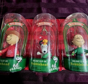 Complete Set of 2013 Peanuts BOBBLEHEAD Ornaments Charlie Brown Snoopy Linus NEW - Picture 1 of 6