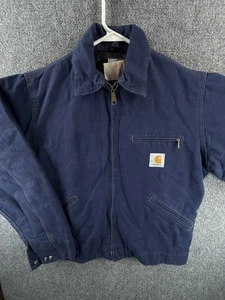 Chaqueta De Colección Carhartt Detroit Hecha en EE. UU. Azul Cremallera Pato Lona JQ1302 Talla 40 Hombres - Imagen 1 de 21